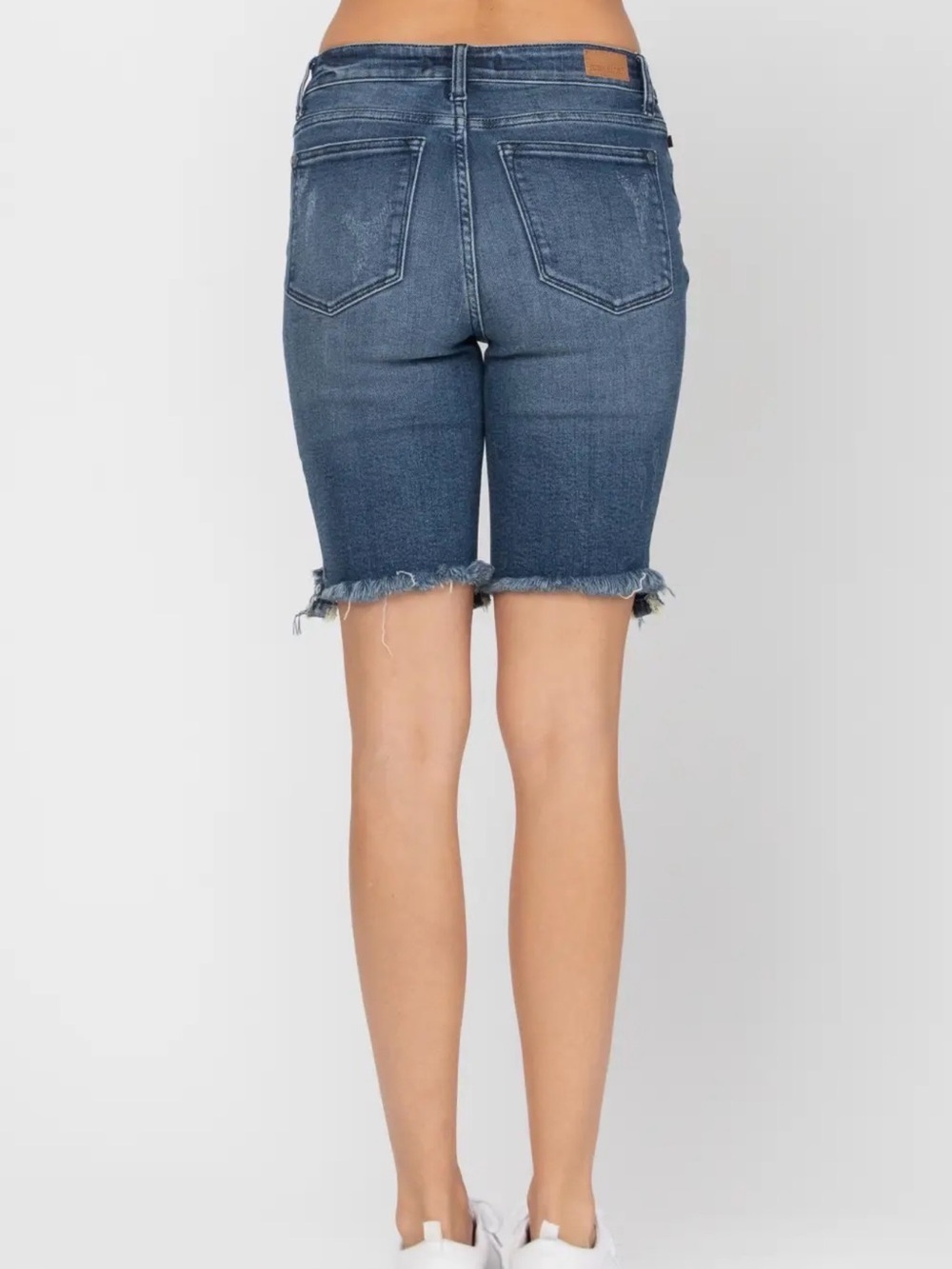 Judy Blue High Rise Cut Off Bermuda Shorts XL Dark Wash NWT - Picture 6 of 6